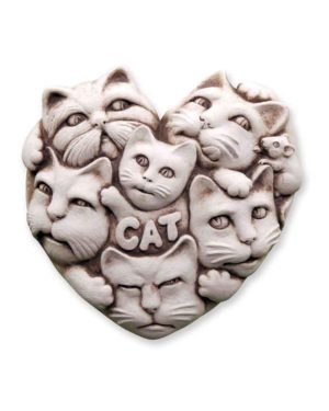 Cast Stone Plaque Featuring Cats For the Love of Cats